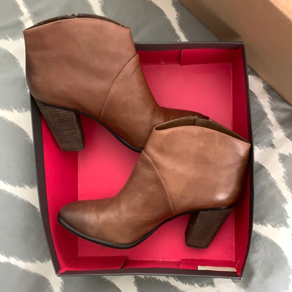 Vince Camuto -“Felise” brown ankle boots.